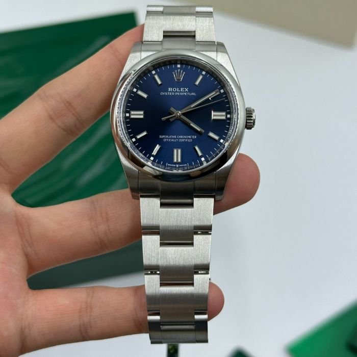 Rolex Oyster Perpetual cadran bleu livraison rapide Maroc