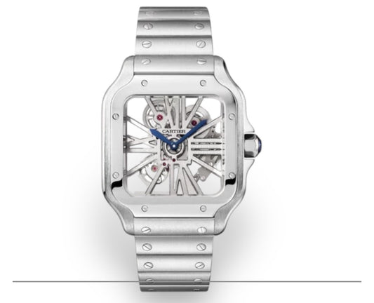 Cartier Santos Skeleton en Acier – La Transparence Mécanique