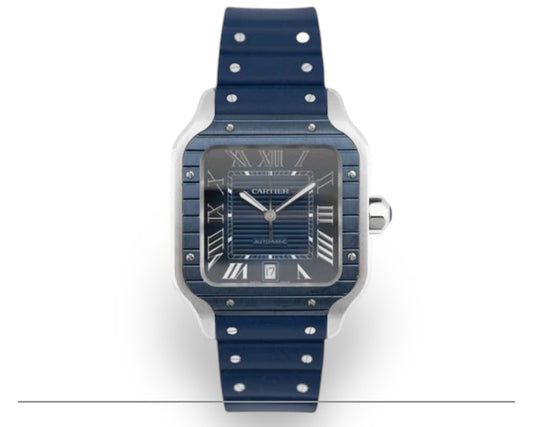 Cartier Santos de Cartier Bleu Marine – Élégance Sportive et Raffinement Urbain