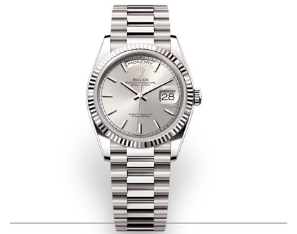Rolex Day-Date 40 cadran argent prix Maroc
